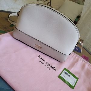 KATE SPADE CAMERON STREET - HILLI LEATHER CROSSBODY BAG - IVORY IN CEMENT/ TUSK